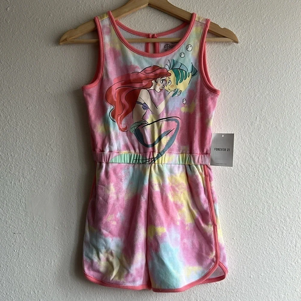 Forever 21 Disney Princess Ariel Terry Cloth Girls Romper Sz. 9/10 NWT!